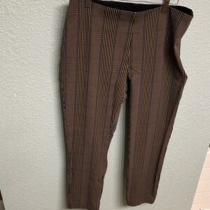 a new day Women's Brown Striped Ankle Pants